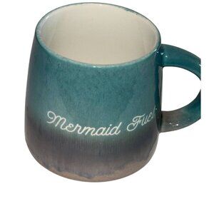 Mermaid Fuel Ceramic Mug Turquoise & Gray 15oz Dishwasher & Microwave Safe